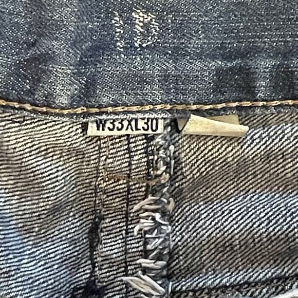 Mens Jeans 33x30 Distressed Y2K 90s Grungy Streetwear Skater Relaxed Fit Casual - Picture 9 of 9